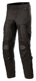 Alpinestars Halo Drystar® broek, zwarte adventure touring motorbroek, grote ventilatiepanelen op de dijen, versterkte kniebescherming, zakken met ritssluiting, duurzame textielconstructie voor gebruik in meerdere seizoenen