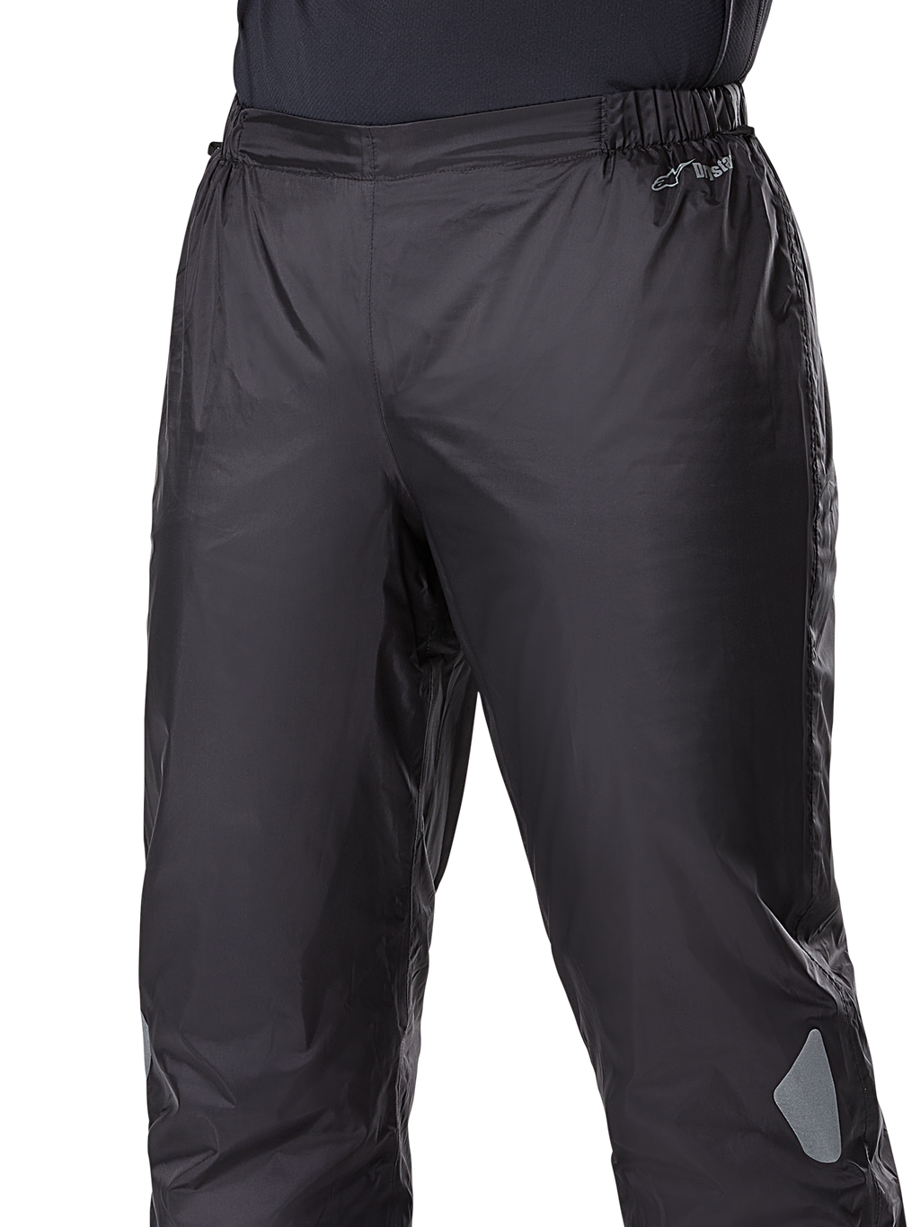 Pantalon Alpinestars Bogotá Pro Drystar® 3 Seasons, doublure imperméable Drystar®, noir, construction en textile léger avec taille élastique, avec logo Drystar et détails réfléchissants pour le touring d'aventure.