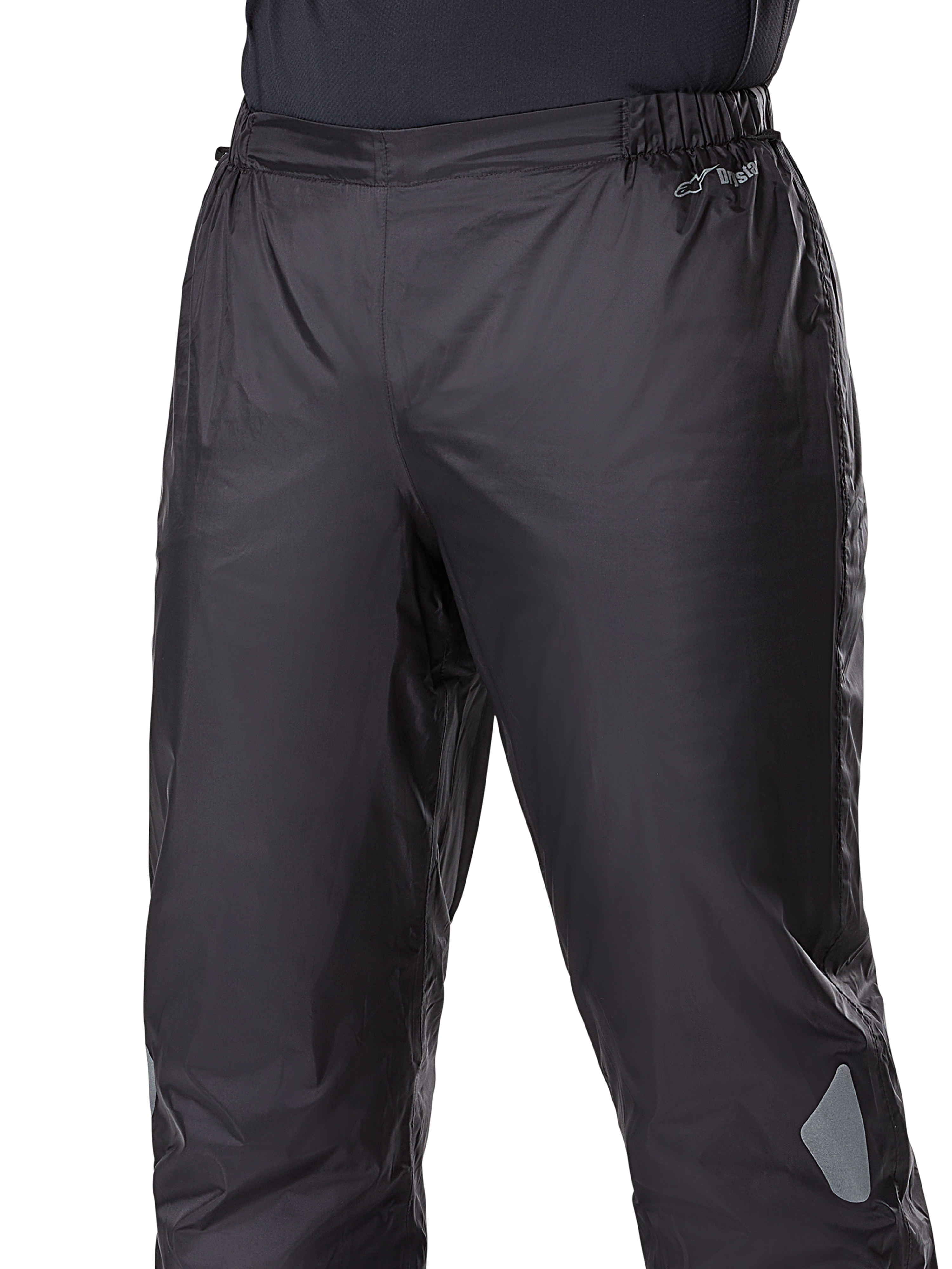 Pantalon Alpinestars Bogotá Pro Drystar® 3 Seasons, doublure imperméable Drystar®, noir, construction en textile léger avec taille élastique, avec logo Drystar et détails réfléchissants pour le touring d'aventure.