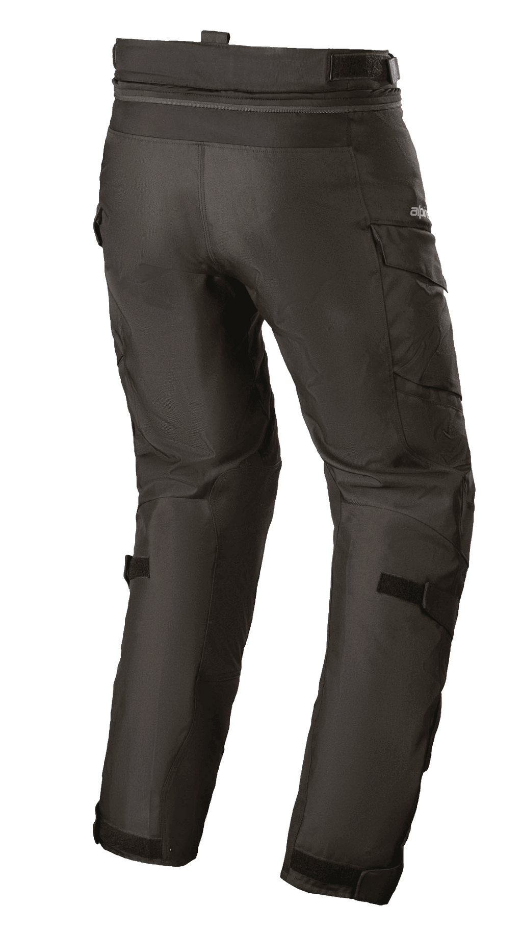 Alpinestars Andes V3 Drystar® Hose, Motorrad-Adventure-Touring-Hose, Schwarz, Rückansicht, mit Cargo-Taschen, verstellbaren Taillen- und Kniegurten sowie Verbindungsreißverschluss für Jacken, strapazierfähige Textilkonstruktion