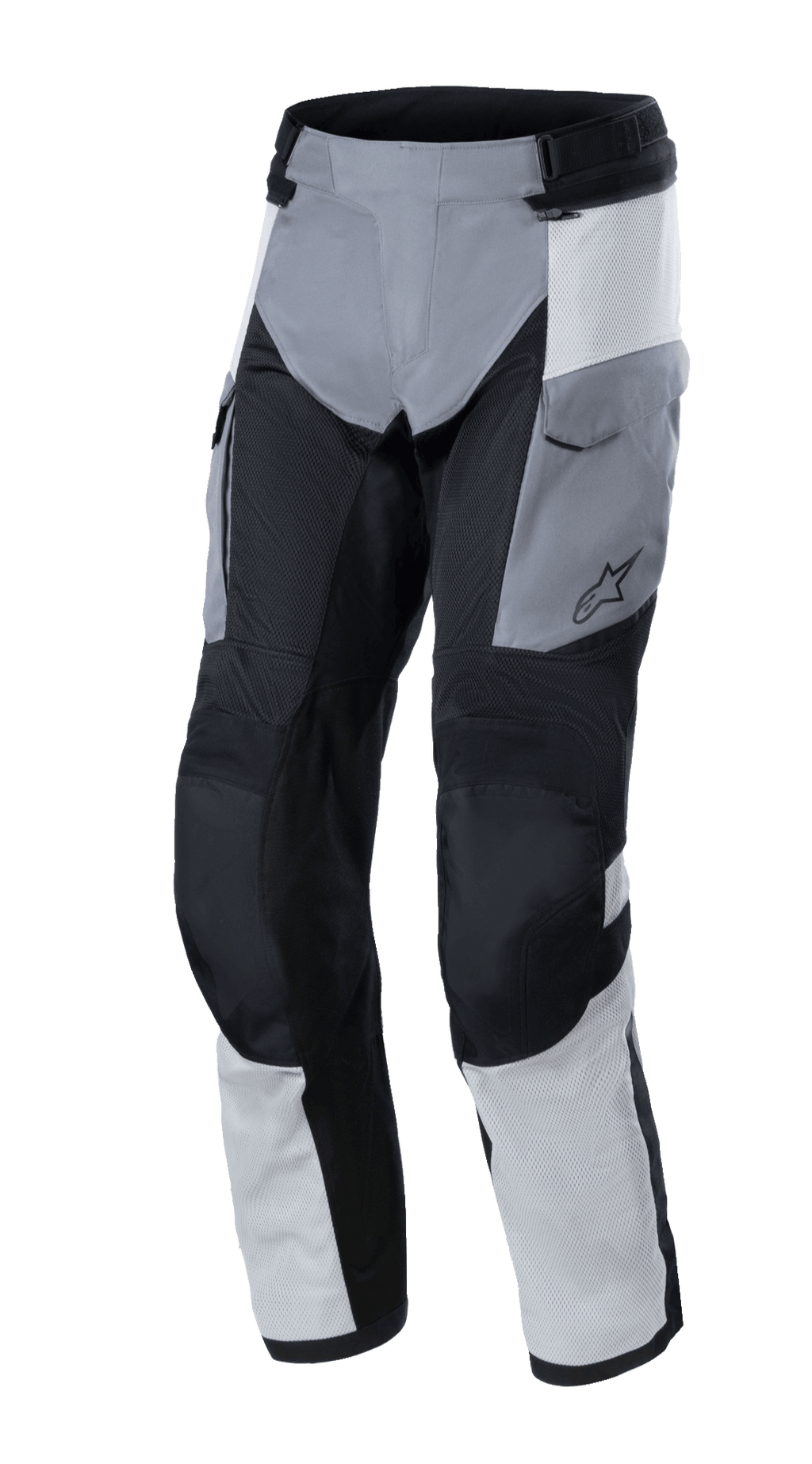 Alpinestars Andes Air Drystar® Hose, Adventure-Tourenhose, Eisgrau, Dunkelgrau und Schwarz, mit großflächigen Mesh-Einsätzen für Belüftung, Cargotaschen und verstärkten Kniebereichen, strapazierfähige Textilkonstruktion für zwei Jahreszeiten