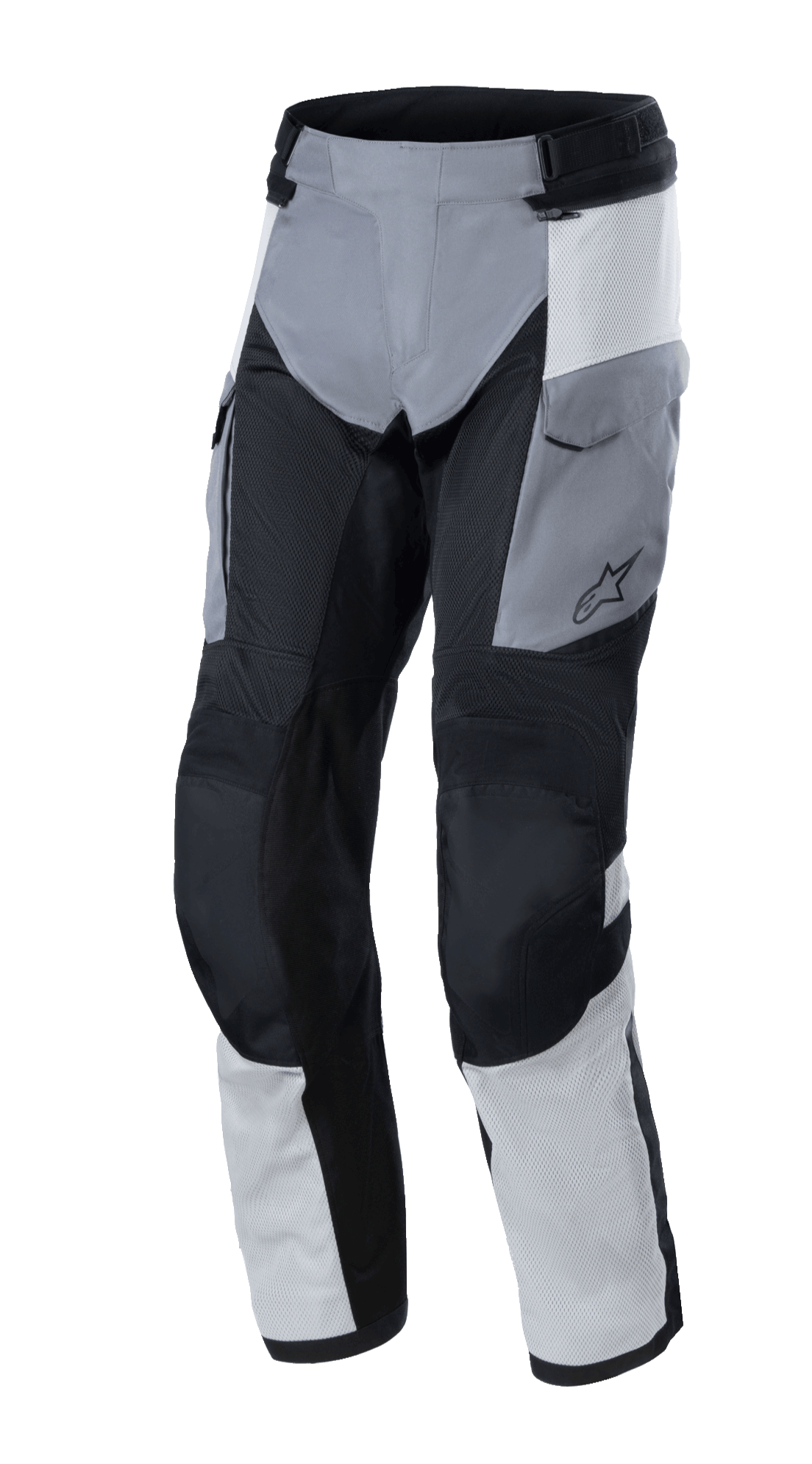 Alpinestars Andes Air Drystar® Hose, Adventure-Tourenhose, Eisgrau, Dunkelgrau und Schwarz, mit großflächigen Mesh-Einsätzen für Belüftung, Cargotaschen und verstärkten Kniebereichen, strapazierfähige Textilkonstruktion für zwei Jahreszeiten