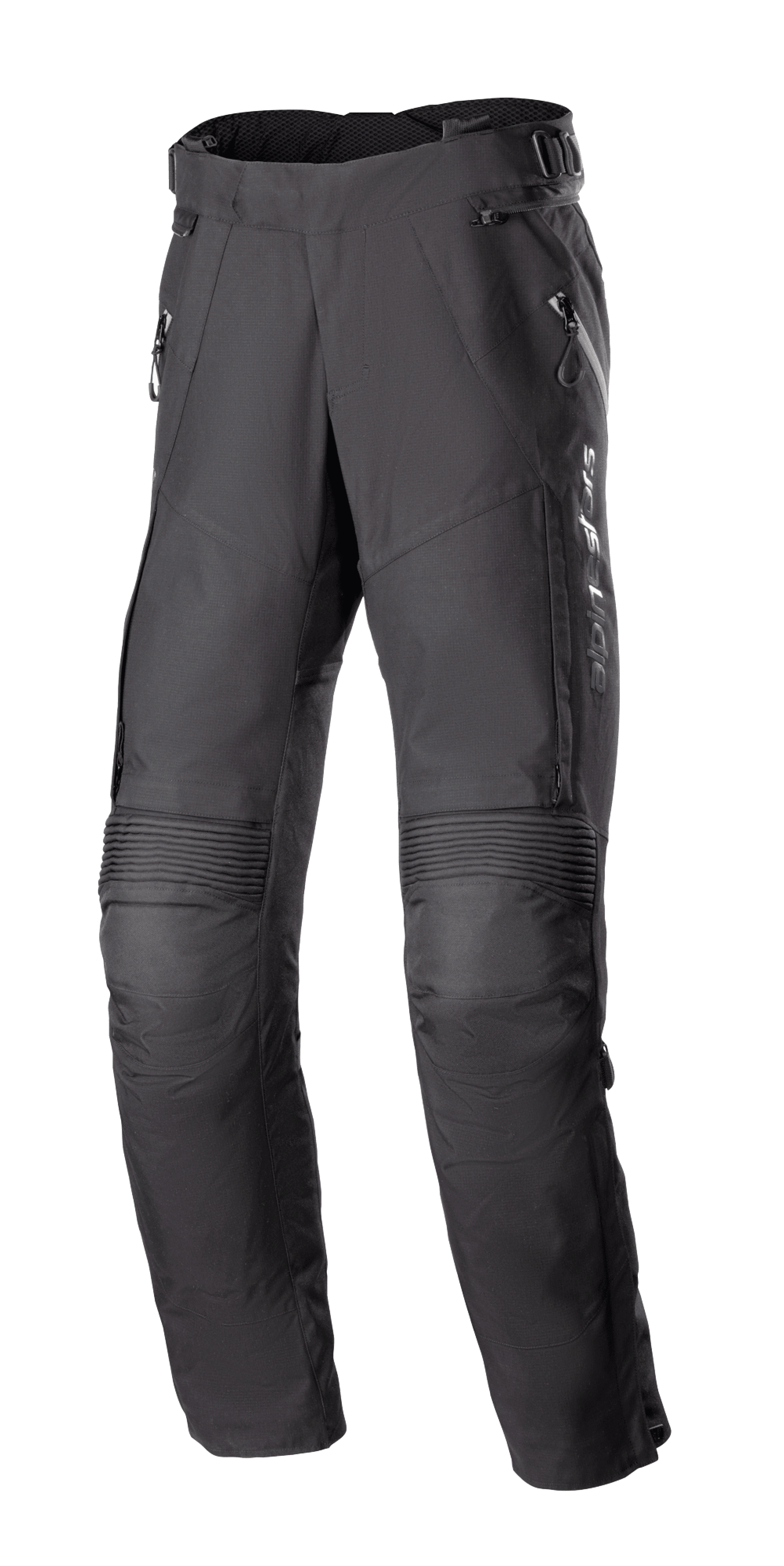 Alpinestars Stella Bogota Pro Drystar 4 Seasons, pantalon de moto pour femme, noir, avec panneaux extensibles en accordéon aux genoux, ventilations zippées aux cuisses et boucles de réglage à la taille, équipement technique pour l'aventure