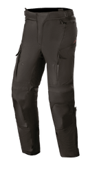 Alpinestars Stella Andes V3 Drystar motorbroek voor dames, zwarte touringbroek, waterdichte en ademende textielconstructie, versterkte knie- en dijpanelen, ventilatieopeningen op de dijen met rits, cargozakken, verstelbare tailleband voor adventure rijden.