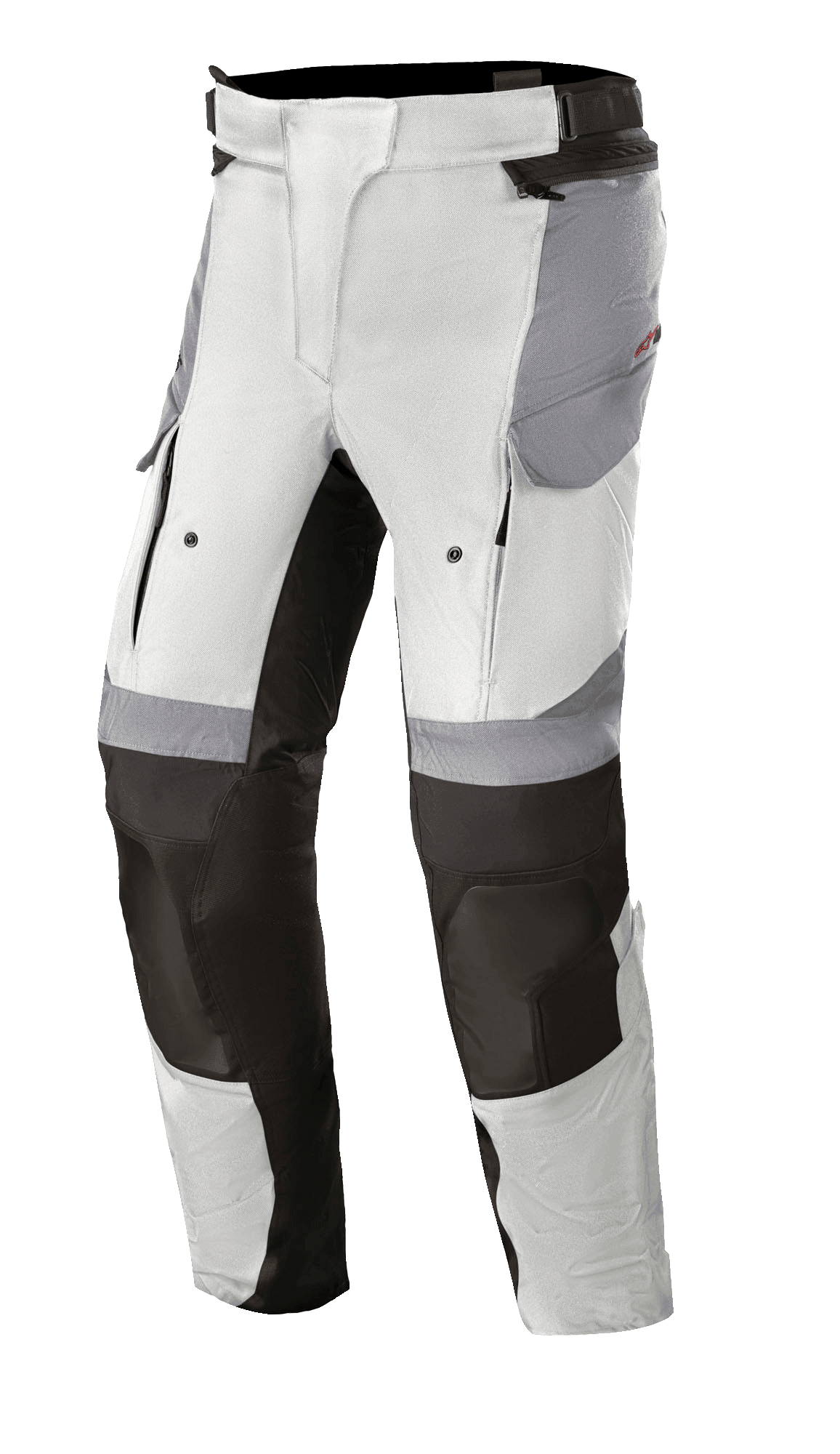 Alpinestars Stella Andes V3 Drystar® motorbroek, adventure touring damesbroek, Ice Gray en Dark Gray, met ventilatieopeningen met rits aan de voorzijde, cargozakken en versterkte knieën, ontworpen voor touring in alle weersomstandigheden