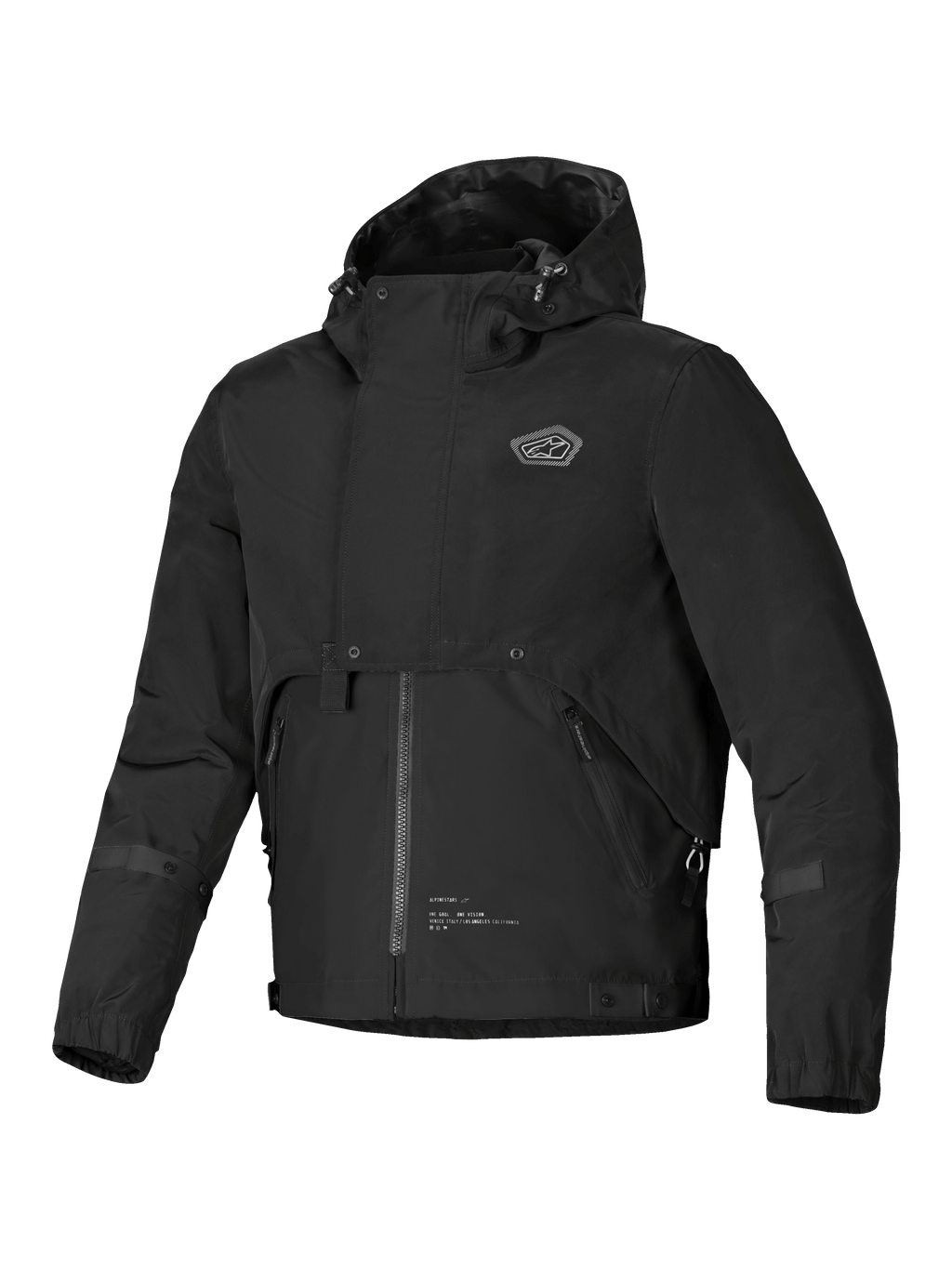 Alpinestars Mootant Wasserdichter Parka, schwarze Herren-Motorradjacke mit integrierter Kapuze und modularem Design, CE-zertifiziert
