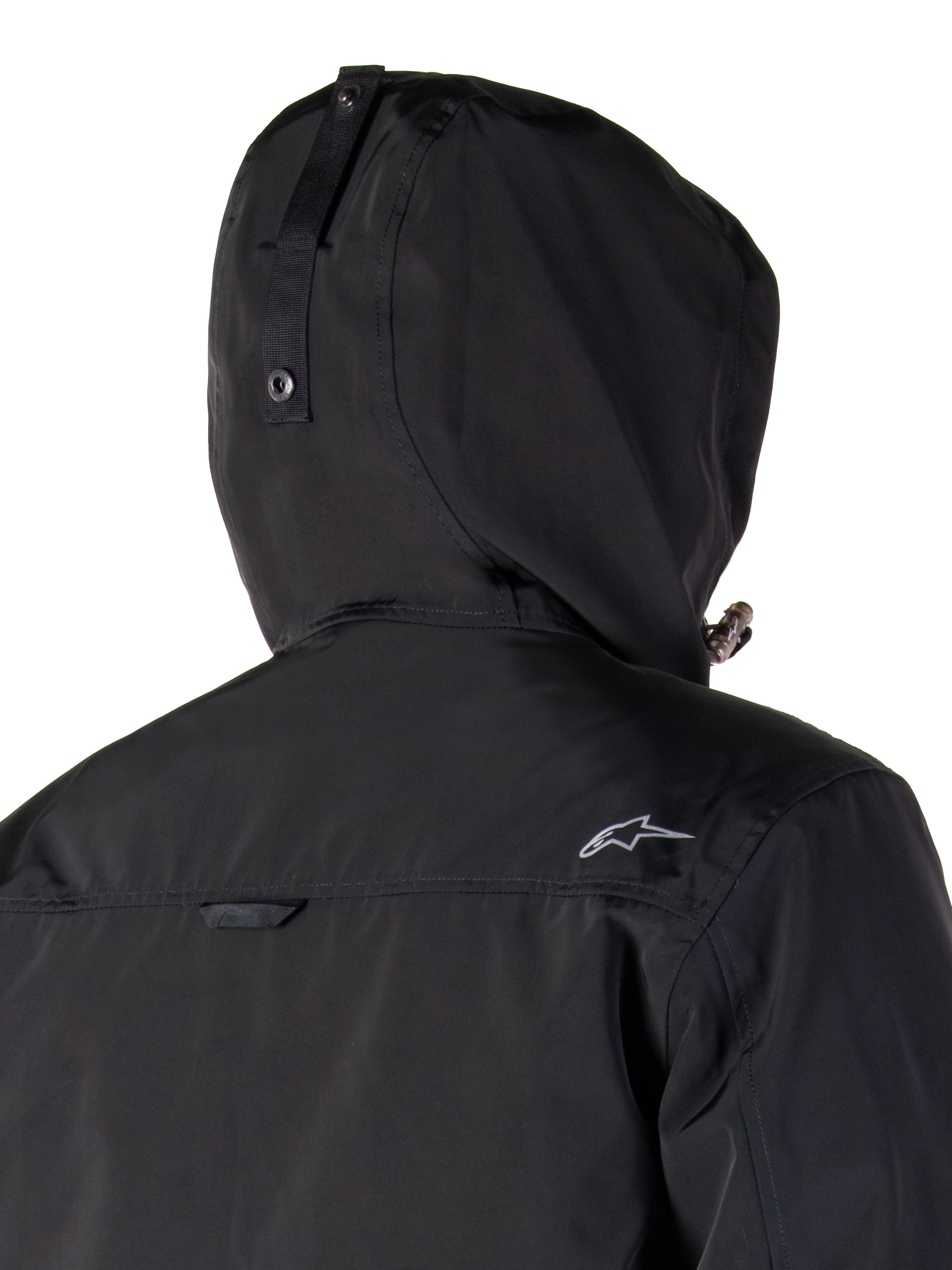Alpinestars Mootant Waterproof Parka, Black Motorcycle Jacket, modular 4-season design with removable hood, waterproof laminated construction, urban contemporary style
