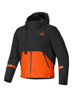Alpinestars Mootant Wasserdichter Parka, urbane Motorradjacke mit Kapuze, Schwarz und Orange, CE-zertifiziert, modulares 4-Jahreszeiten-Design