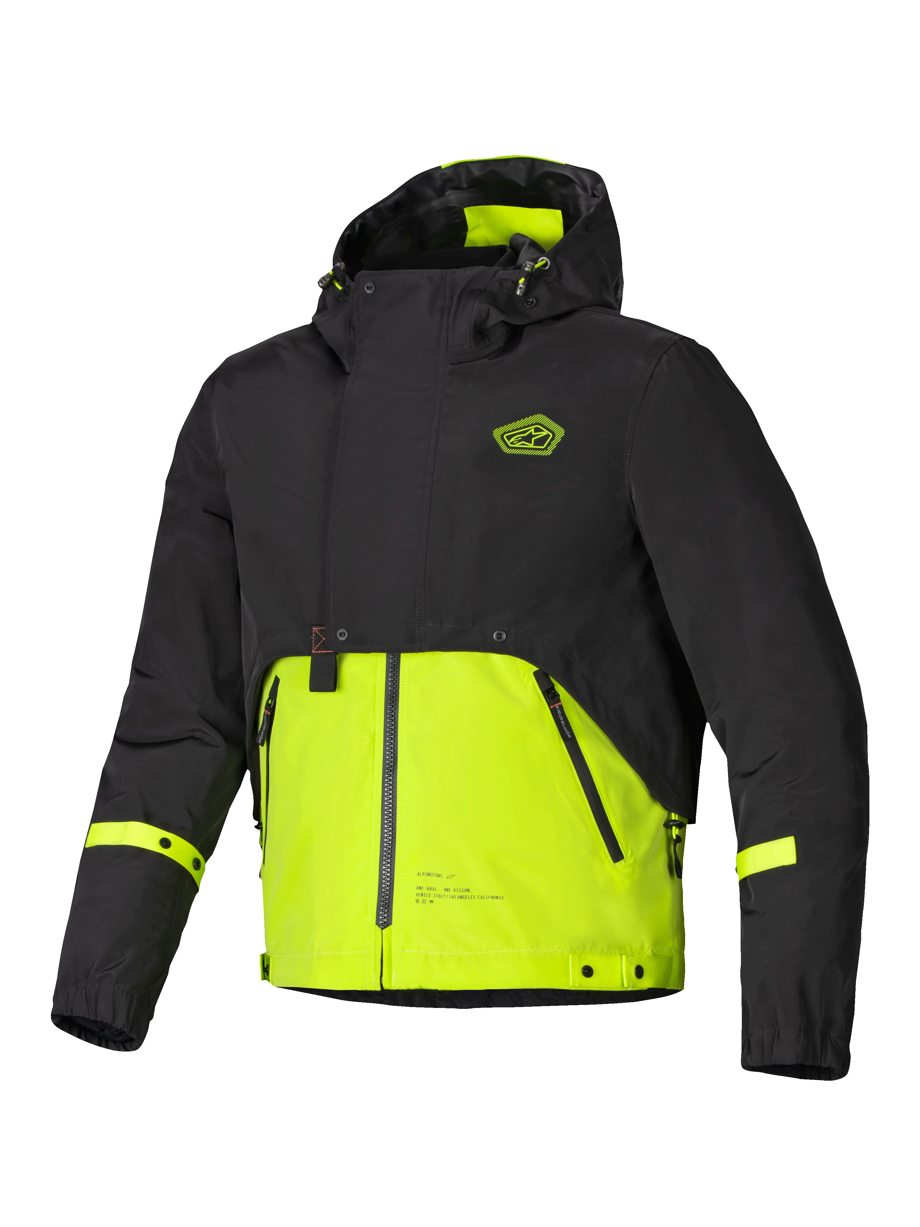 Alpinestars Mootant Wasserdicht Parka, modulare Motorradjacke für Herren, Lime Punch und Schwarz, CE-zertifiziert, Tech-Air-vorbereitet
