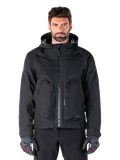 Alpinestars Morush Wasserdicht Parka, Herren-Motorradjacke, Schwarz, wasserdicht mit Kapuze und großen Reißverschlusstaschen.