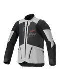 Alpinestars AMT-7 Air Jacket, veste de moto ventilée, noire et blanche, avec panneaux de ventilation MATRYX, poches zippées, col montant, design sportif avec logo Alpinestars rouge