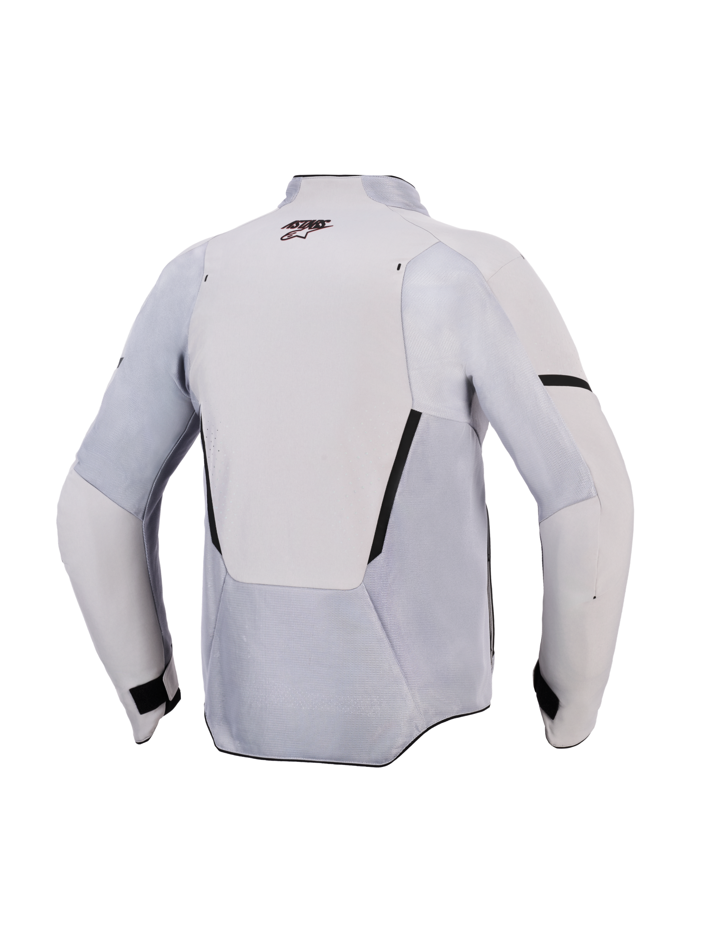 Alpinestars Aeroshell Airflow Jacket, Motorcycle Jacket, Mid Gray Anthracite, back view featuring mesh ventilation panels and laser perforations, lightweight stretch textile with sport-cut design for warm weather performance