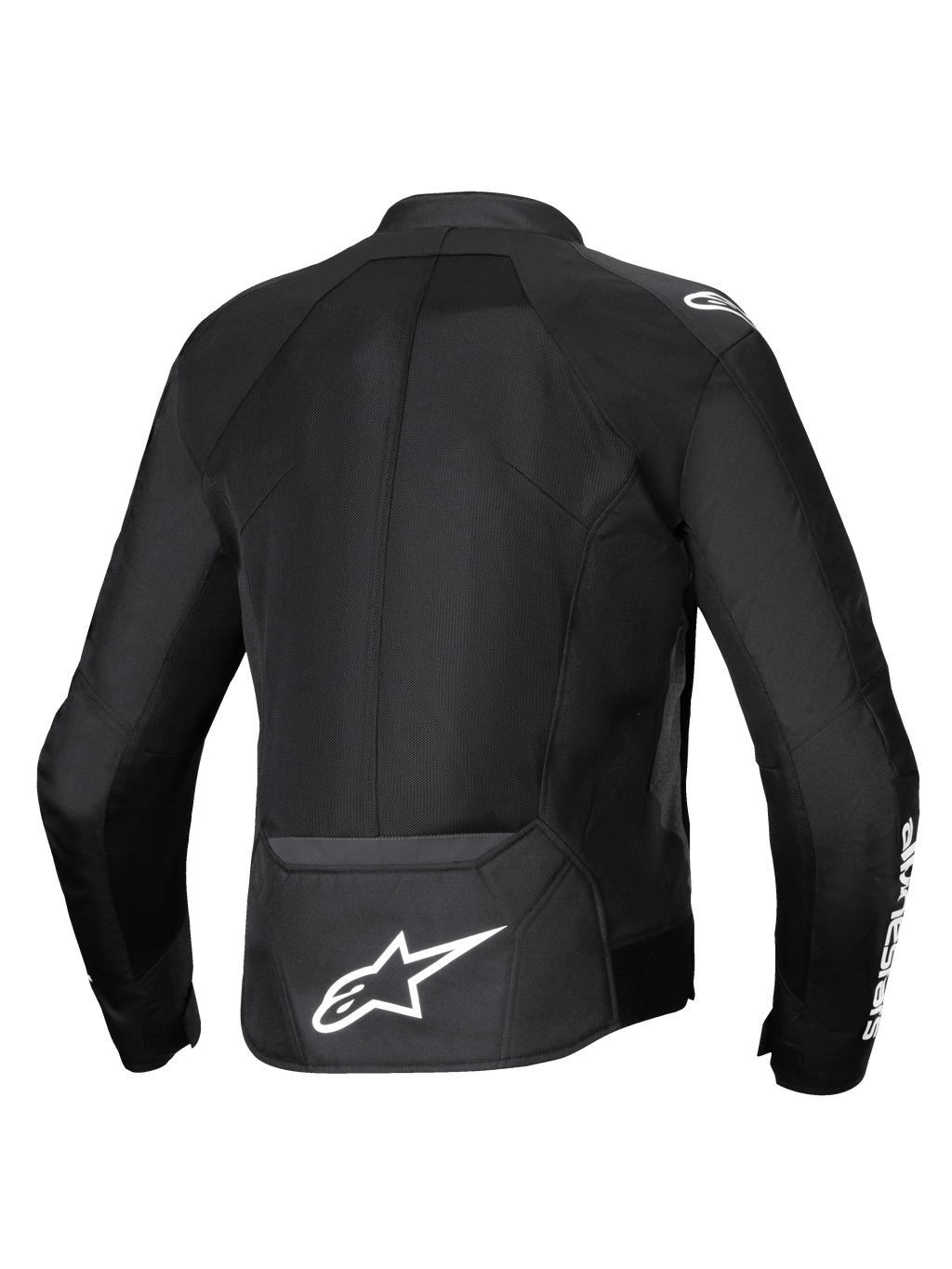 Alpinestars Viper Air V4, blouson de moto pour homme, noir, textile avec maille ventilée, vue de dos avec logo Astars blanc.
