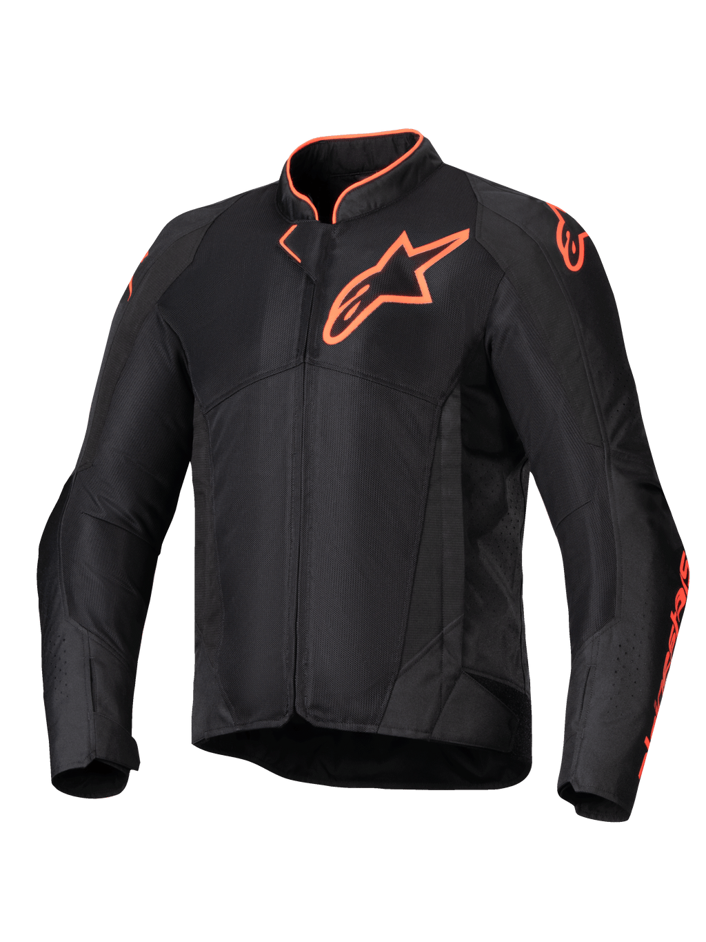 Alpinestars Viper Air V4, veste de moto ventilée pour homme, noire et rouge fluo, mesh technique et protections certifiées CE.