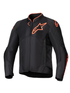 Alpinestars Viper Air V4, veste de moto ventilée pour homme, noire et rouge fluo, mesh technique et protections certifiées CE.