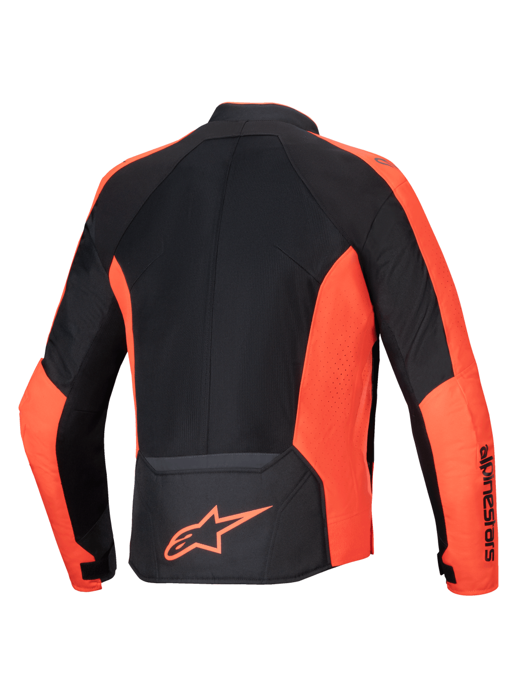 Alpinestars Viper Air V4, blouson de moto pour homme, rouge fluo et noir, avec panneaux en maille, vue de dos