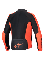 Alpinestars Viper Air V4, blouson de moto pour homme, rouge fluo et noir, avec panneaux en maille, vue de dos
