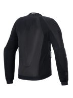 Alpinestars Troop-Air Jacke, Herren-Motorradjacke, Schwarz, Rückansicht mit atmungsaktivem Tech-Mesh, CE-Schutz Klasse A.