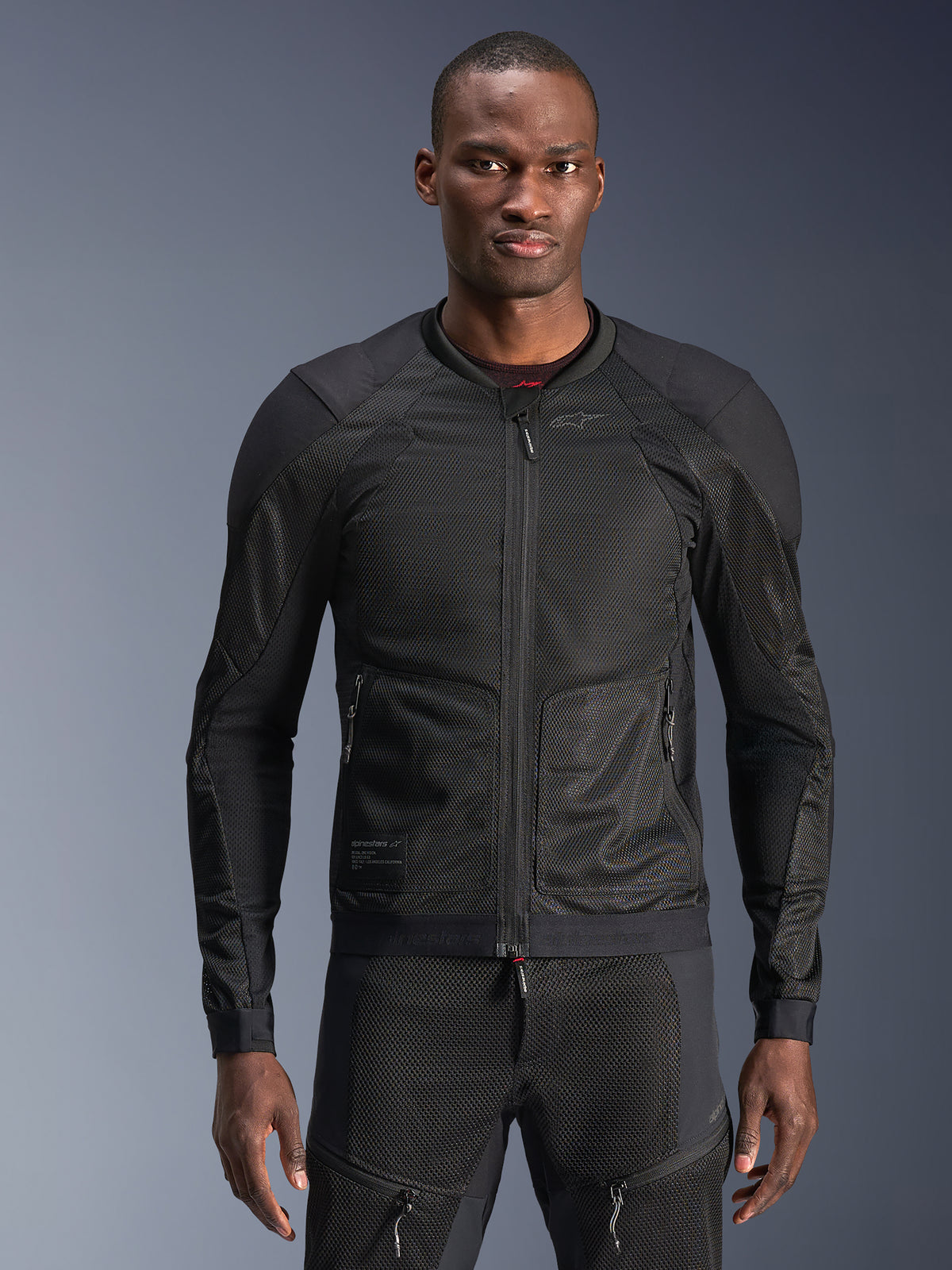Alpinestars Troop-Air Jacket, black mesh men's motorcycle jacket designed for breathable urban road riding.