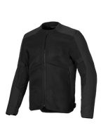 Alpinestars C-1 Air Jacket, Black Motorcycle Jacket, featuring large mesh ventilation panels, 450D polyfabric chassis, subtle embossed branding on shoulders, clean urban contemporary design for warm-weather riding
