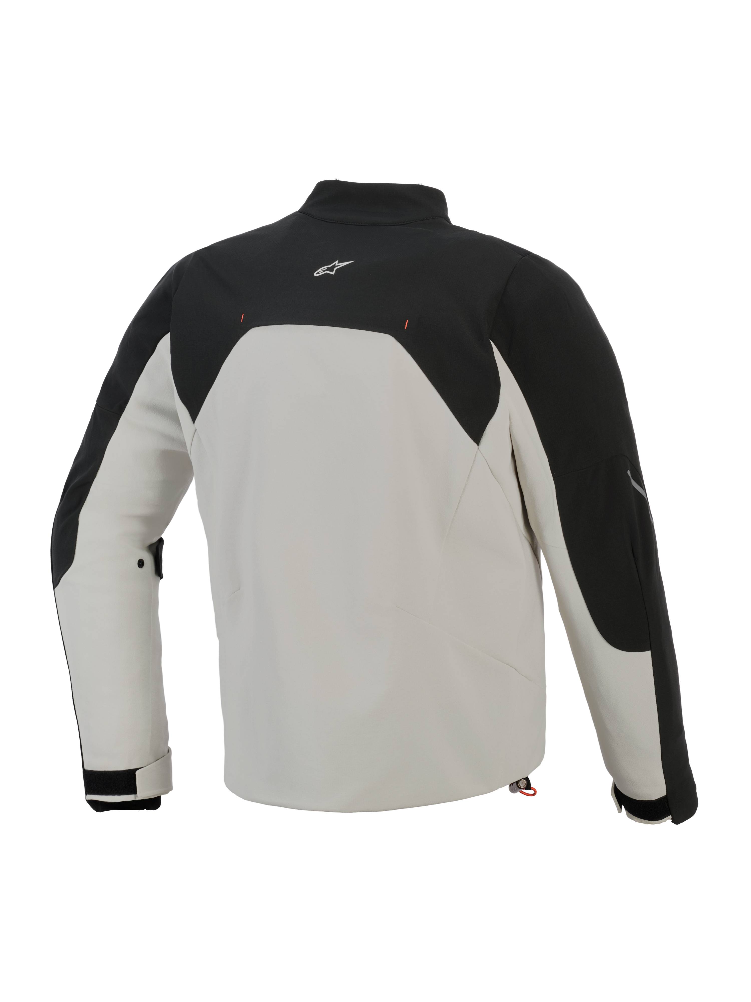 Veste Alpinestars Provoke, vue arrière, noir et gris métal, veste de moto urbaine en textile avec empiècements supérieurs noirs et corps gris métal, dotée d'un petit logo blanc en haut du dos et d'une construction en softshell ripstop