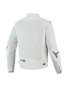 Alpinestars Circal-1 Air Jacke, urbane Motorradjacke für Herren, Rückansicht mit recycelten Mesh-Luftstrompaneelen, CE-zertifiziert, in Metal Gray mit hellblauen Akzenten