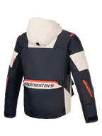 Alpinestars Mogress Air Jacke, Urban-Motorradjacke für Herren, Schwarz und Mandel, orange Akzente, Ripstop-Textil, Rückansicht.