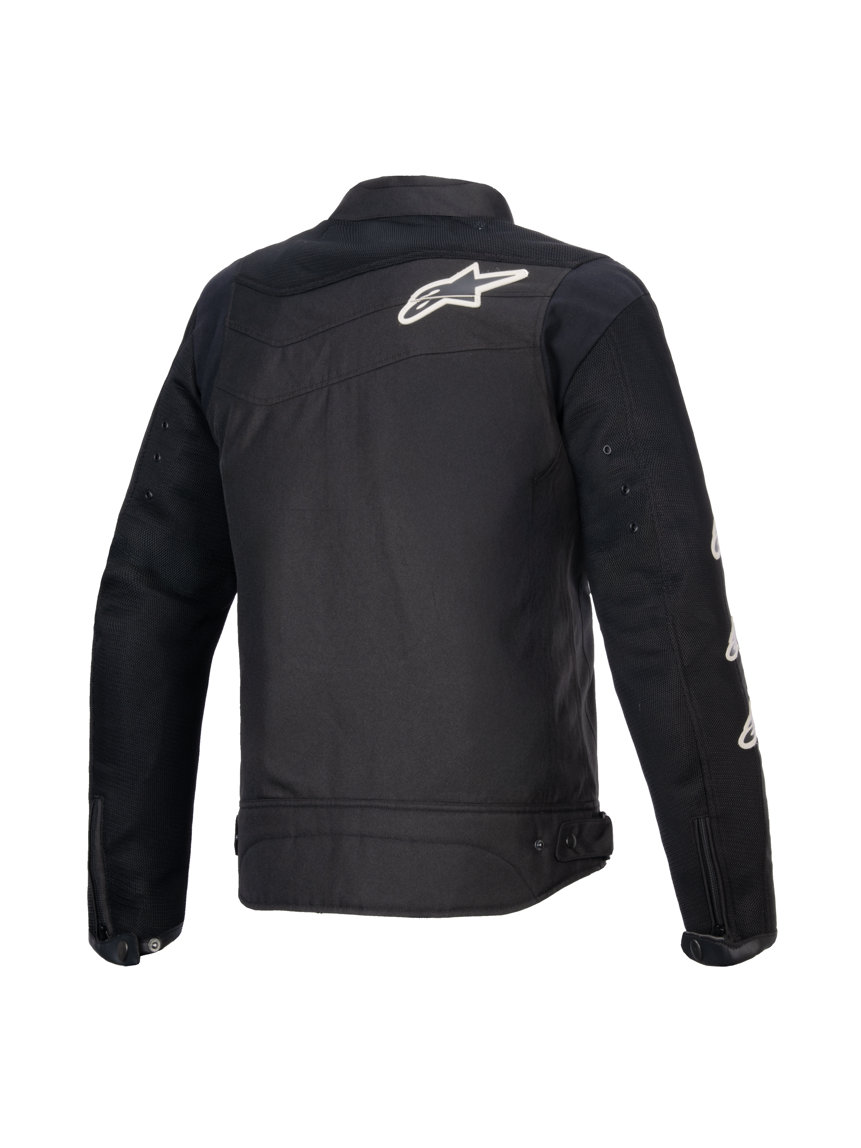 Alpinestars T-Dyno Air Jas, achterkant van de heren motorjas, zwart, voorzien van 3D-meshpanelen en CE-certificering