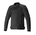 Alpinestars T-SP X Superair Jacket, zwarte motorjas, tonale logo's op de borst en schouders, uitgebreide mesh-panelen voor luchtstroom, ritssluiting aan de voorzijde, zijzakken en verstelbare taillebanden, sportief ontwerp voor op de weg