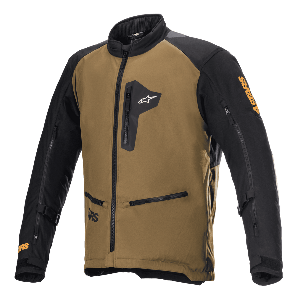 Alpinestars Venture XT Jacke, Motorrad-Adventure-Tourenjacke, Camel und Schwarz, mit Brust- und Handtaschen mit Reißverschluss, Belüftungsreißverschlüssen an den Ärmeln, verstellbaren Armriemen und orangefarbenem Astars-Branding
