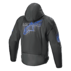 Alpinestars Zaca Air Venom Jacke, Herren-Motorradjacke mit Kapuze, Rückansicht, Schwarz und Elektroblau, mit 3D-Mesh-Belüftung und CE-zertifiziertem Schutz