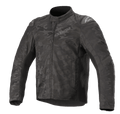 Alpinestars T SP-5 Rideknit® Textieljas, motorjas, Black Camo, donker camouflagepatroon, geribbelde gebreide panelen voor stretch, externe schoudersliders, hoge kraag, gestroomlijnde sportieve pasvorm