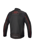 Honda Luc V2 Air Jas, Alpinestars urban motorjas in zwart en rood, achteraanzicht met meshpanelen en Honda-logo.