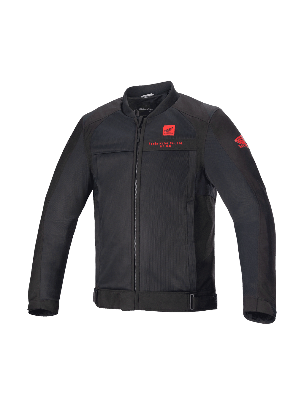 Honda Luc V2 Air jas, urban herenmotorjas, zwart en rood, geventileerd textiel mesh, Tech-Air® Ready, CE-gecertificeerd