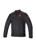 Honda Luc V2 Air jas, urban herenmotorjas, zwart en rood, geventileerd textiel mesh, Tech-Air® Ready, CE-gecertificeerd