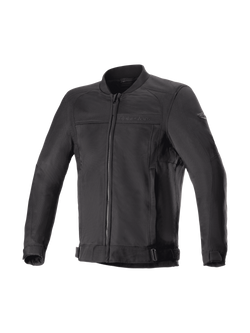 Alpinestars Luc V2 Air, veste de moto urbaine style bomber pour homme, noire, textile hautement ventilé avec mesh, compatible Tech-Air, certifiée CE
