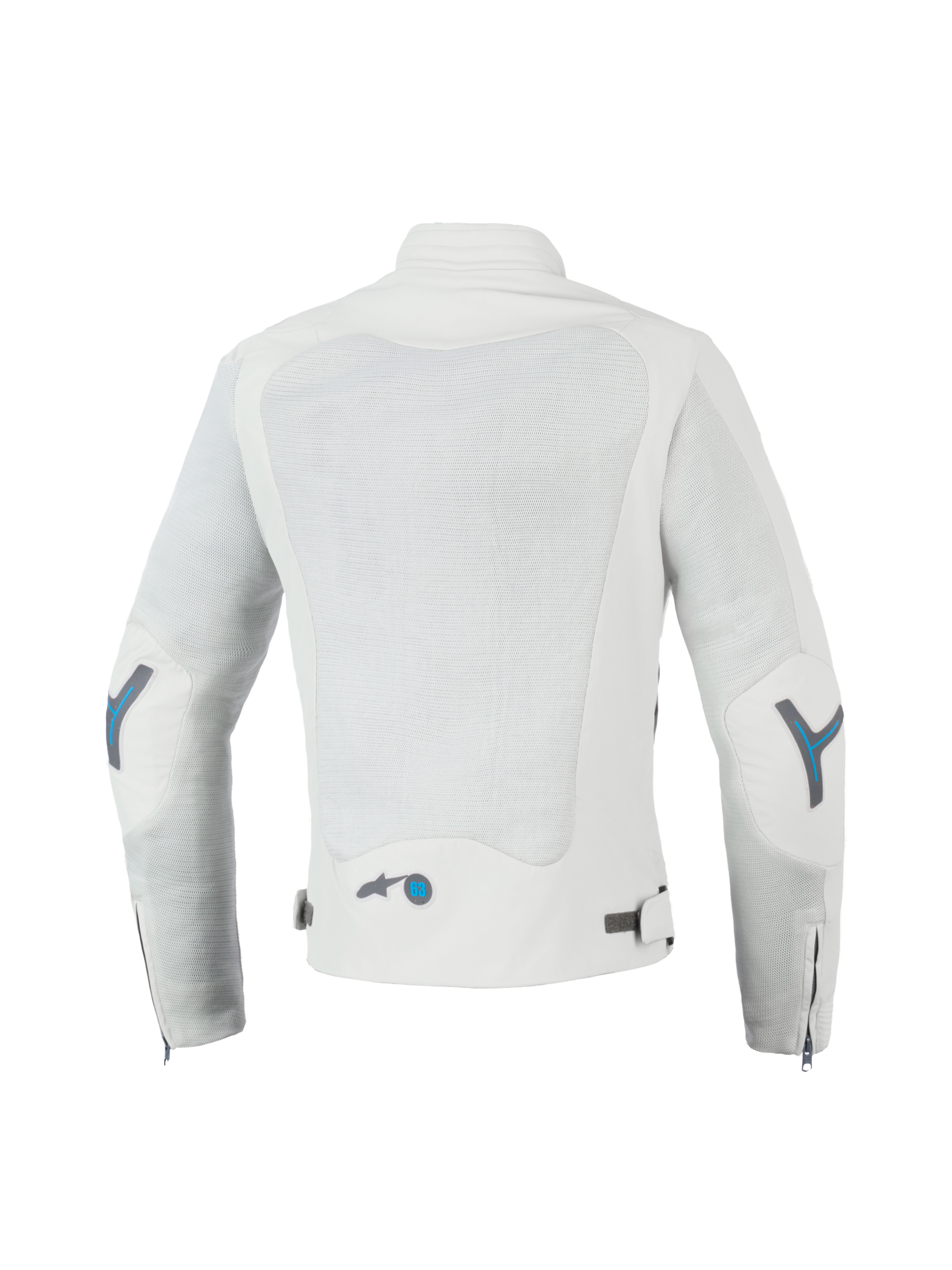Alpinestars Stella Circal-1 Air Jacket, Women's Urban Motorcycle Airflow Jacket, Metal Gray and Methyl Blue, CE Certified with recycled mesh panels, rear view showing back mesh ventilation and padded collar