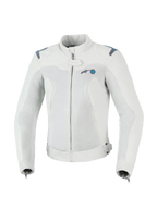 Alpinestars Stella Circal-1 Air Jacket, women's urban motorcycle jacket, Metal Gray and Methyl Blue, CE certified with mesh airflow panels and sustainable recycled textile construction