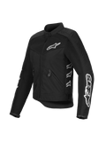 Alpinestars Stella T-Dyno Air damesjas, zwart, motorjas van mesh en textiel, witte Alpinestars-logo's op de borst en mouwen, 3D-meshpanelen voor luchtstroom, op vintage geïnspireerde getailleerde pasvorm