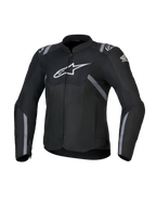 Honda Stella T-SPS Air V2 damesmotorjas, textiele motorjas voor dames, zwart met witte Alpinestars- en Honda-logo's, grijze streepaccenten, geperforeerde mesh-panelen voor luchtstroom, sportieve rijpasvorm