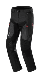 Alpinestars AMT 7 Air Pants, pantalon de protection pour moto, Noir Dark Shadow, avec panneaux de ventilation MATRYX sur les cuisses, renforts aux genoux en cuir, tirettes rouges et taille ajustable, construction textile durable pour la conduite aventure