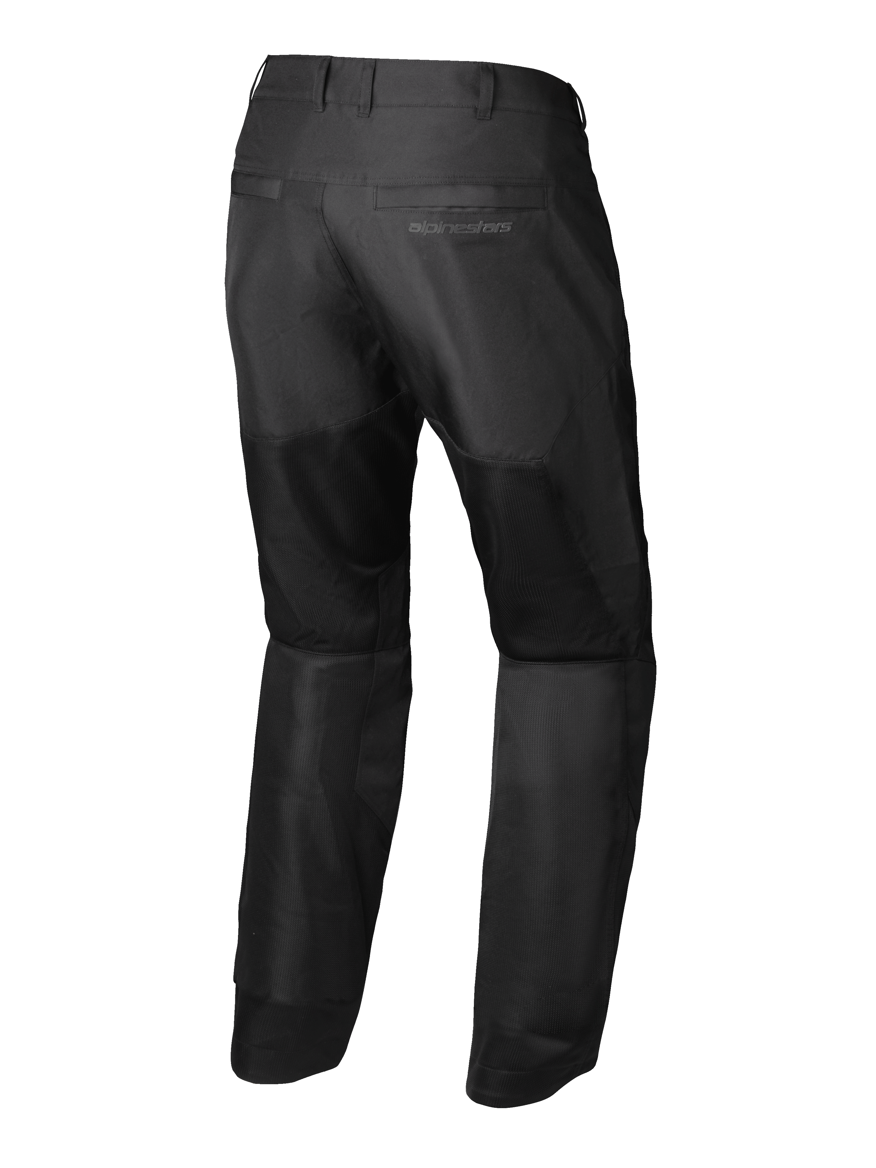 Alpinestars Pantalon C-1 Air, pantalon de moto urbain pour homme noir, vue de dos montrant les panneaux de ventilation en mesh technique et la protection certifiée CE Classe A