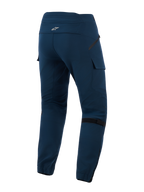 Alpinestars Juggernaut V2 Motorradhose, Night Navy, Rückansicht mit Taschen im Cargo-Stil, verstellbaren Riemen zur Volumenregulierung an den Knien und elastischen Beinabschlüssen mit Reißverschlüssen, technische urbane Textil-Motorradhose