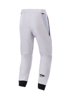 Alpinestars Aeroshell Airflow Pants, Back View, Mid Gray, technical softshell motorcycle pants, featuring black mesh hip panels and elastic cuffs, black ASTARS logo on the lower leg, lightweight and ventilated sport design