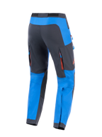 Alpinestars Maxdura Dual Pants, pantalon de moto d'aventure, bleu royal et gris foncé, vue arrière avec poches de ventilation zippées aux accents rouges, panneaux d'assise gris renforcés et conception multi-matériaux durable pour une utilisation tout-terrain