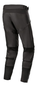 Alpinestars T SP-5 Rideknit® Hose, Textil-Motorradhose, Schwarz, Rückansicht mit hohem Rückenprofil und konischer Passform, mit Strick-Technologie-Stretcheinsätzen an Kniekehlen und Knöcheln, verstellbaren Wadenriemen, Performance-Straßenfahrausrüstung
