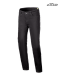 Alpinestars Cult-8 Stretch Denim broek, urban motorjeans voor heren in zwart, rechte pasvorm met stretch denim constructie en CE-gecertificeerde bescherming, vooraanzicht