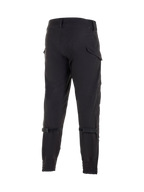 Alpinestars Juggernaut Wasserdichte Hose, urbane Herren-Motorradhose, Schwarz, Softshell-Material mit Wadenverstellern und elastischen Bündchen, Rückansicht.