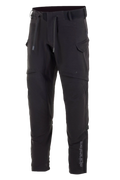 Alpinestars Juggernaut Waterproof Pants, motorbroek, zwart, softshell constructie met waterdicht membraan, ventilatieopeningen op de dijen, cargozakken met rits, elastische taille met trekkoorden en enkelboorden, stedelijke motorkleding