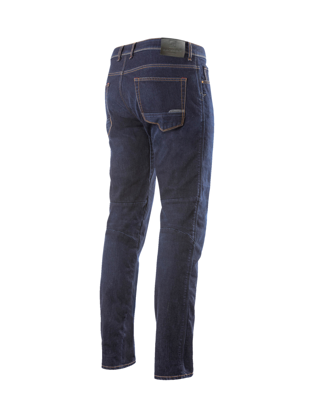 Alpinestars Radium Jeans, dunkelblaue Herren-Motorradjeans aus Cordura-Stretch-Denim, Regular Fit, Rückansicht.